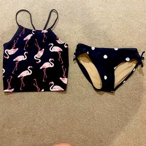 Girls Flamingo Tankini
